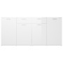 Credenza Bianco Lucido 160x36x75 cm in Legno Multistrato