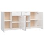 Credenza Bianco Lucido 160x36x75 cm in Legno Multistrato