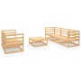 Set Divani da Giardino 6 pz in Legno Massello di Pino