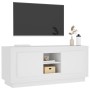 Mobile Porta TV Bianco 102x35x45 cm in Legno Multistrato