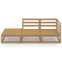 Set Divani da Giardino 3 pz Miele in Legno Massello di Pino