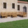 Set Divani da Giardino 9 pz Marrone Miele in Massello di Pino