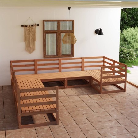 Set Divani da Giardino 8 pz in Legno Massello di Pino