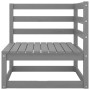 Set Divani da Giardino 13 pz Grigio in Legno Massello di Pino