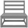 Set Divani da Giardino 13 pz Grigio in Legno Massello di Pino