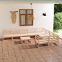 Set Divani da Giardino 10 pz in Legno Massello di Pino