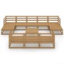 Set Divani da Giardino 11 pz in Legno Massello di Pino