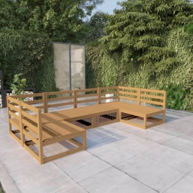 Set Divani da Giardino 6 pz in Legno Massello di Pino