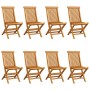 Sedie da Giardino con Cuscini Rossi 8 pz in Massello di Teak