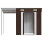 Capanno Giardino Tetto Esteso Marrone 277x110,5x181cm Acciaio