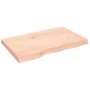 Piano per Tavolo 80x50x(2-6) cm in Rovere Massello Non Trattato
