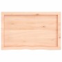 Piano per Tavolo 80x50x(2-6) cm in Rovere Massello Non Trattato