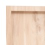 Piano per Tavolo 80x50x(2-6) cm in Rovere Massello Non Trattato