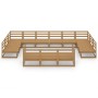 Set Divani da Giardino 13 pz in Legno Massello di Pino