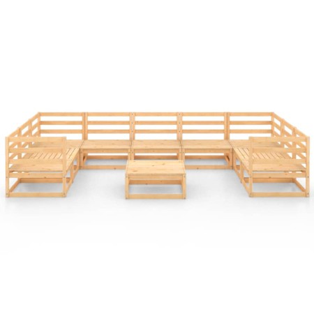 Set Divani da Giardino 10 pz in Legno Massello di Pino