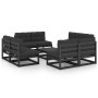 Set Divani da Giardino 9 pz con Cuscini Legno Massello di Pino