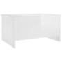 Tavolino Salotto Bianco Lucido 80x55,5x41,5cm Legno Multistrato