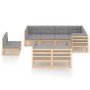 Set Salotto Giardino 8 pz Cuscini Antracite Legno Massello Pino