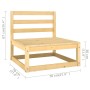 Set Salotto Giardino 9 pz Cuscini Antracite Legno Massello Pino