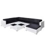 Set Divani da Giardino 8 pz con Cuscini in Polyrattan Bianco