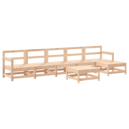 Set Salotto da Giardino 7 pz in Legno Massello di Pino