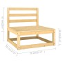 Set Salotto Giardino 7 pz Cuscini Antracite Legno Massello Pino