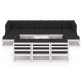 Set Divani da Giardino 11 pz Cuscini Bianchi Massello di Pino