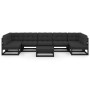 Set Divani da Giardino 8 pz con Cuscini Massello di Pino Nero