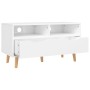 Mobile Porta TV Bianco Lucido 90x40x48,5 cm Legno Multistrato