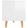 Mobile Porta TV Bianco Lucido 90x40x48,5 cm Legno Multistrato