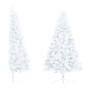 Set Albero Natale Artificiale a Metà LED Palline Bianco 120cm