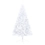 Set Albero Natale Artificiale a Metà LED Palline Bianco 120cm