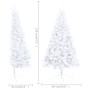 Set Albero Natale Artificiale a Metà LED Palline Bianco 120cm