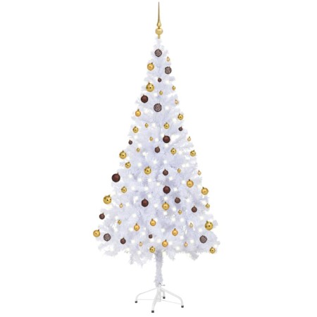 Albero di Natale Preilluminato con Palline 180 cm 620 Rami