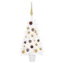 Albero di Natale Preilluminato con Palline Bianco 90 cm