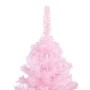 Albero di Natale Preilluminato con Palline Rosa 240 cm PVC