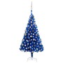 Albero di Natale Preilluminato con Palline Blu 120 cm PVC