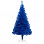 Albero di Natale Preilluminato con Palline Blu 120 cm PVC