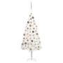 Albero di Natale Preilluminato con Palline Bianco 180 cm