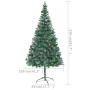 Albero di Natale Preilluminato con Palline e Pigne 210 cm