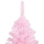 Albero di Natale Preilluminato con Palline Rosa 120 cm PVC