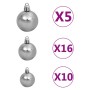Albero di Natale Preilluminato con Palline Blu 240 cm PVC