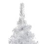 Albero di Natale Preilluminato con Palline Argento 210 cm PET