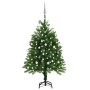 Albero di Natale Preilluminato con Palline Verde 120 cm