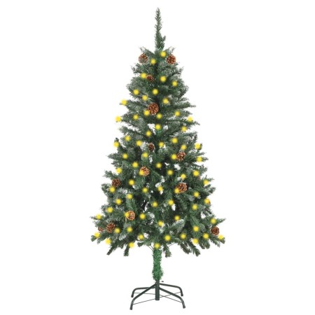 Albero di Natale Artificiale Preilluminato con Pigne 150 cm