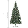 Albero di Natale Preilluminato con Palline e Pigne 210 cm