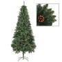 Albero di Natale Preilluminato con Palline e Pigne 210 cm