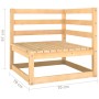 Set Salotto Giardino 10pz Cuscini Antracite Legno Massello Pino