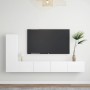 Set Mobili Porta TV 3 pz Bianco in Legno Multistrato