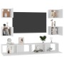 Set Mobili Porta TV 6 pz Bianco in Legno Multistrato